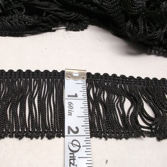 20+ Yards Black Sewing Chainette Tassel Fringe Trim 2'' Wide 100% Rayon Dance - Picture 4 of 6